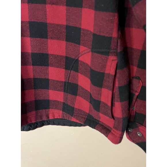 Orvis  Womens shacket Large Red Buffalo Plaid Flannel Snap Button Fleece Lined - Picture 3 of 7